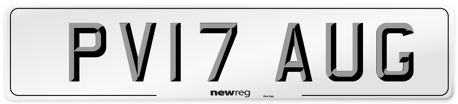 PV17 AUG Number Plate from New Reg